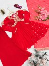 Ssc 680 Heavy Faux Georgette Embroidery Work Plazzo Suits